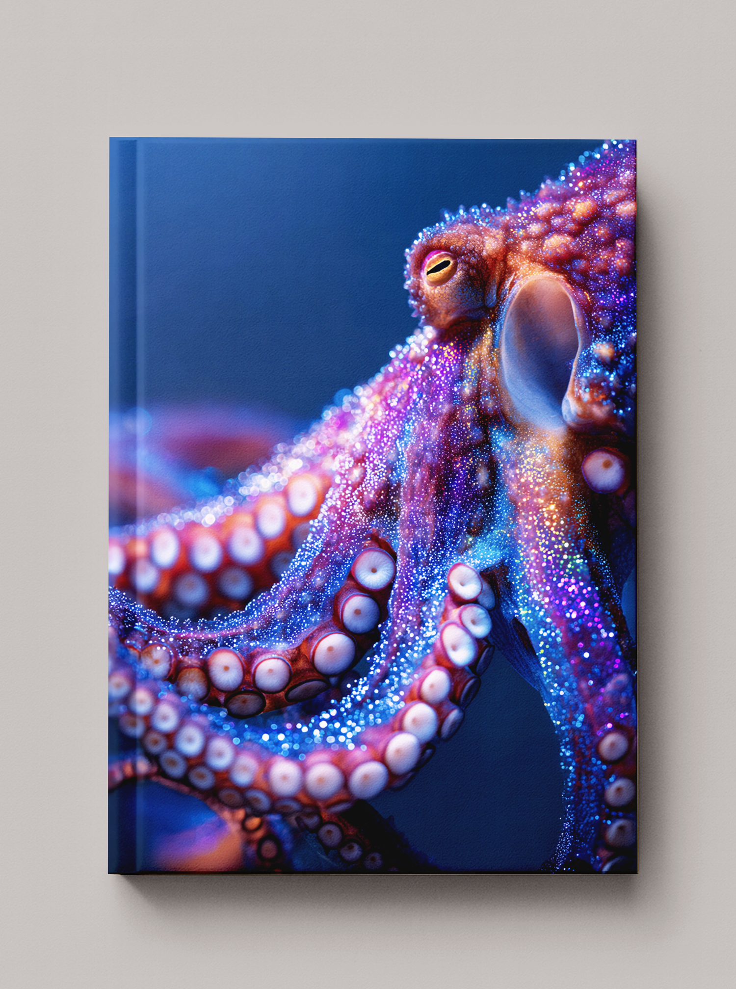 Close-up of iridescent cephalopod with intricate rainbow color patterns in deep ocean — Sea in Color hardcover
art journal by Paint the Ocean Blue