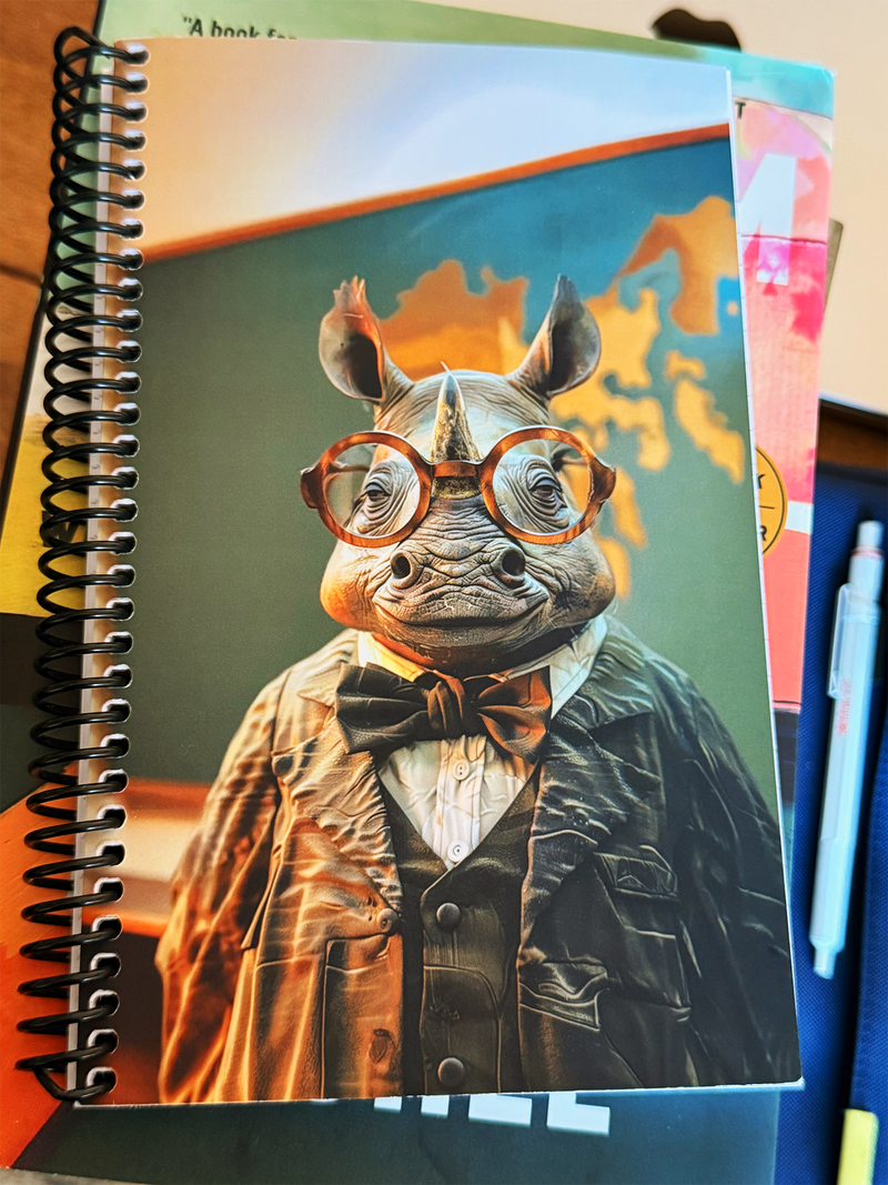 Professor Rhino, Geography - Spiral Notebook 5x8