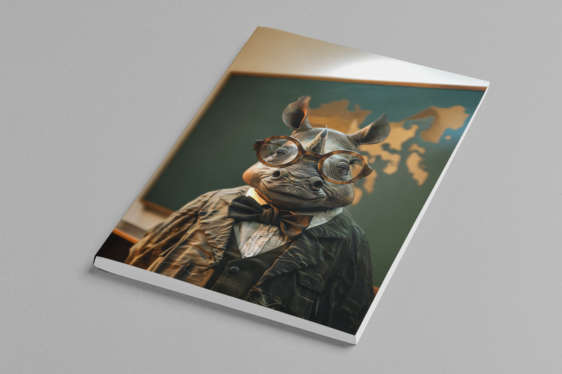 Professor Rhino, Geography - Softcover Notebook 5x8